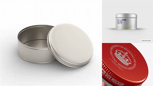 8644+ Opened Metallic Round Tin Box PSD Mockup Creative Design PSD Free Download