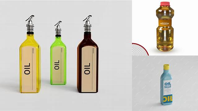 8644+ Small Matte Plastic Oil Bottle PSD Mockup Fully Layered PSD Freebie