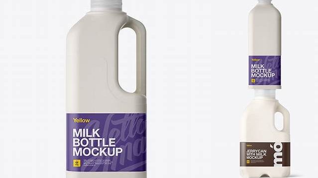 865+ Frosted Plastic Milk Jug PSD Mockup Modern Photoshop Resource