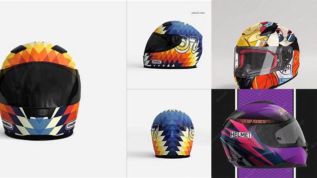 8650+ Motocross Helmet PSD Mockup Back Half Side View Advanced Editable PSD