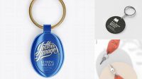 8652+ Metallic Keyring PSD Mockup Top View Include TIFF