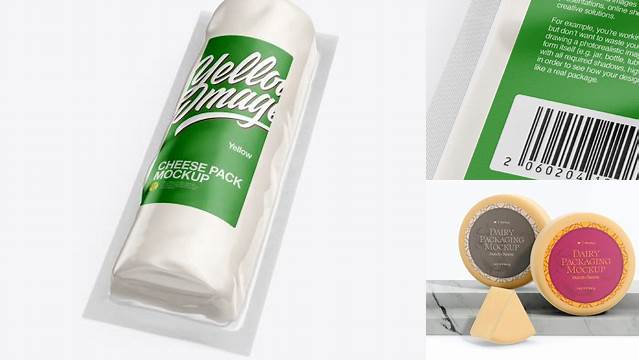 8659+ 300g Cheese Pack PSD Mockup Front & Back Views High-Angle Shot Stylish Free PSD