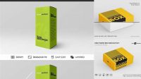 8661+ Matte Paper Box PSD Mockup Half Side View Elegant Free Graphic Resource