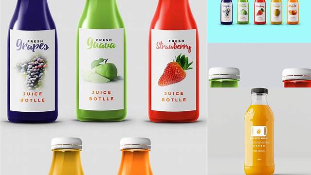 8661+ Plastic Bottle With Berry Juice PSD Mockup Versatile Mockup for Designers