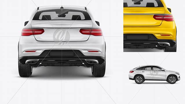 8665+ Mercedes-Benz GLE Coupe 2016 PSD Mockup Back view Premium Quality PSD Freebie