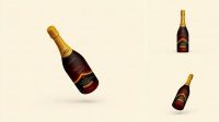 8667+ Matte Champagne Bottle PSD Mockup Front View Easy-to-Use PSD Template