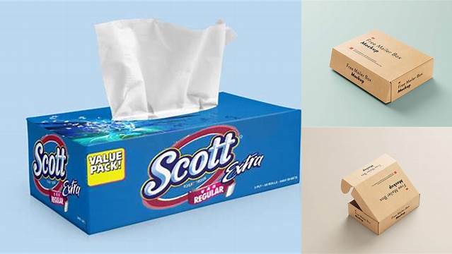 8673+ Mailer Box Tissue Paper Mockup Set Free PSD Download