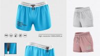 8673+ Women's Heather Sport Shorts PSD Mockup Front Half Side View Best Free Mockup PSD