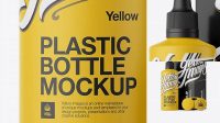 8678+ Matte Plastic Bottle With Carton Box PSD Mockup Digital Photoshop Free Mockup