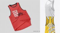 8679+ Men's Racer-Back Tank Top PSD Mockup Back View Smart Object PSD Template