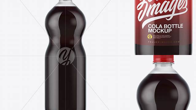 868+ Clear PET 1L Bottle with Dark Drink PSD Mockup Downloadable PSD Design Template