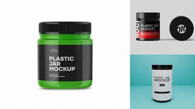 8681+ Glossy Round Plastic Jar PSD Mockup Creative Layered Mockup Freebie