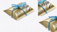 8681+ Metallic Gift Box with Thread Bow PSD Mockup Editable Graphic Free PSD