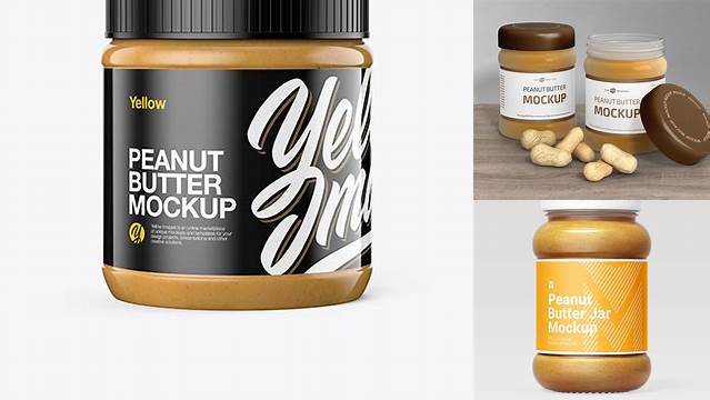 8683+ Peanut Butter Jar PSD Mockup High-Angle Shot Exclusive Free PSD Mockups