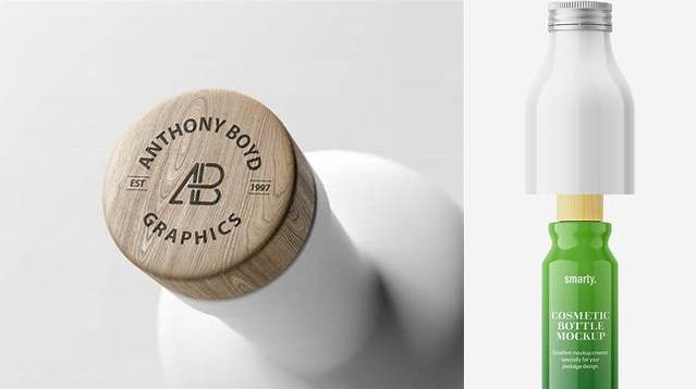 8684+ Glossy Bottle With Wooden Cap PSD Mockup Custom PSD Mockup Template