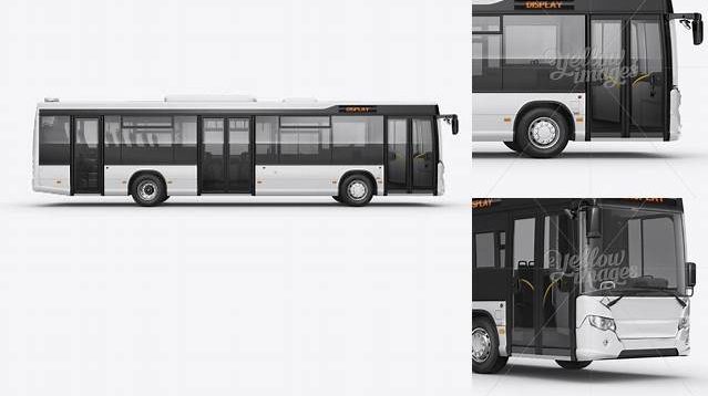 8686+ City Bus HQ PSD Mockup Right Side View Include TIFF