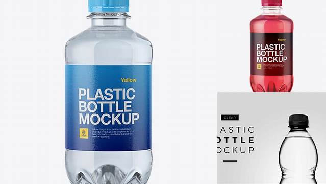 8687+ Clear Plastic 330ml Bottle PSD Mockup Free Graphic Design Resource