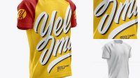 8687+ Men’s MTB Trail Jersey PSD Mockup Right Half Side View Modern Free PSD Template