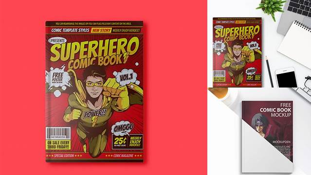 8688+ Free Comic Book Mockup Smart PNG Image