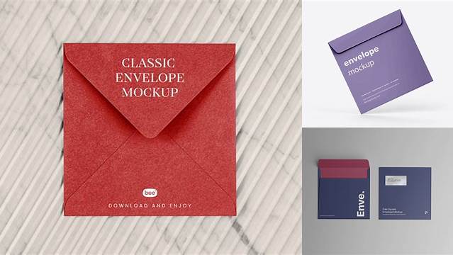 8688+ Square Envelope Mockup Best for Showcase