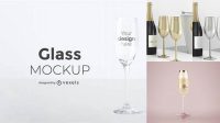 8689+ Empty Champagne Glass PSD Mockup Easy-to-Edit PSD