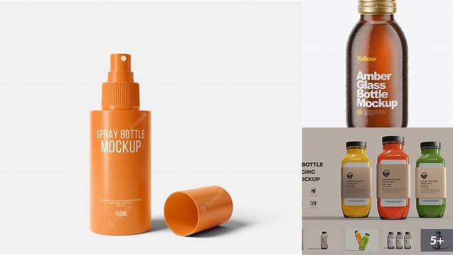 869+ 100ml Glass Bottle PSD Mockup Digital Download