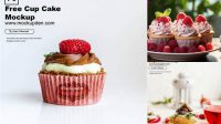 8694+ Cupcake With Raspberry PSD Mockup Exclusive Digital PSD Resource