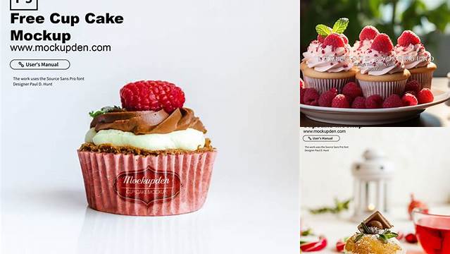 8694+ Cupcake With Raspberry PSD Mockup Exclusive Digital PSD Resource