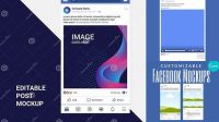 8694+ Facebook Mockup Post Easy Editable