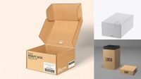 8694+ Glossy Kraft Box PSD Mockup Half Side View Exclusive Layered PSD Mockup