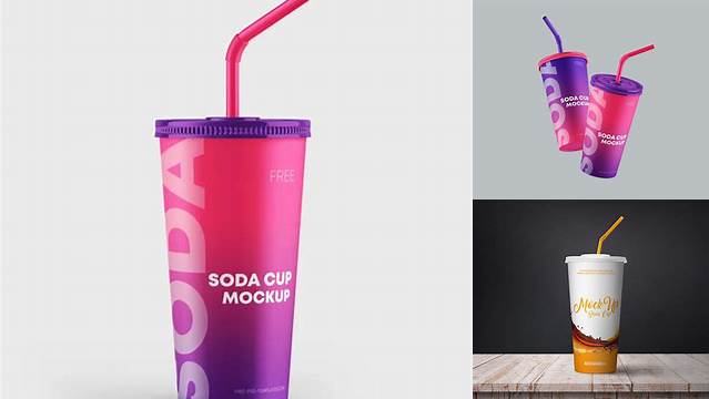 8694+ Paper Soda Cup PSD Mockup For Free Download