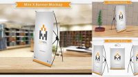 8696+ Mini X Banner Mockup Custom PSD Mockup Template