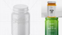 8697+ Glossy Jar With Baby Food PSD Mockup High-Angle Shot Smart Design Template Free