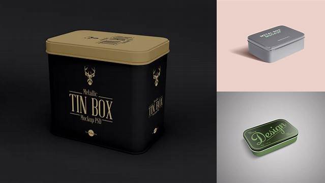 8699+ Round Metallic Tin Box PSD Mockup Free Mockup PSD Template