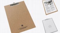 8701+ Cork Clipboard With Paper PSD Mockup Half Side View High-Angle Shot Layered PSD for Easy Editing