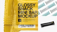 8703+ Small Glossy Snack Bar PSD Mockup Back View Editable Mockup PSD