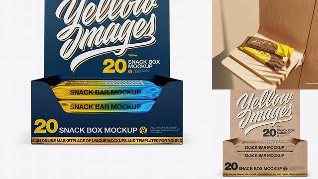 8704+ 20 Snack Bars Textured Box PSD Mockup Customizable Design Files