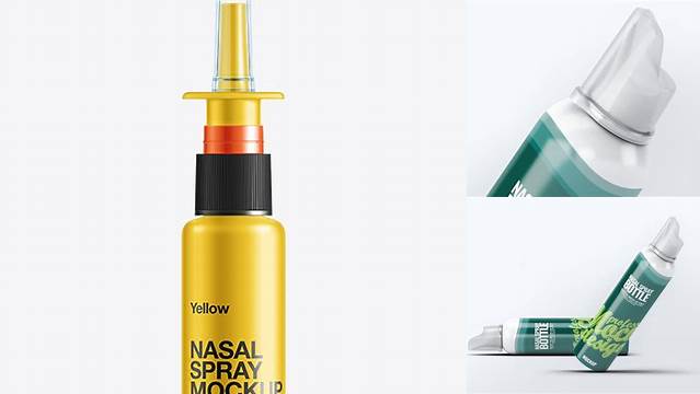 8707+ Nasal Spray Bottle Mock-up Fully Layered Photoshop Freebie