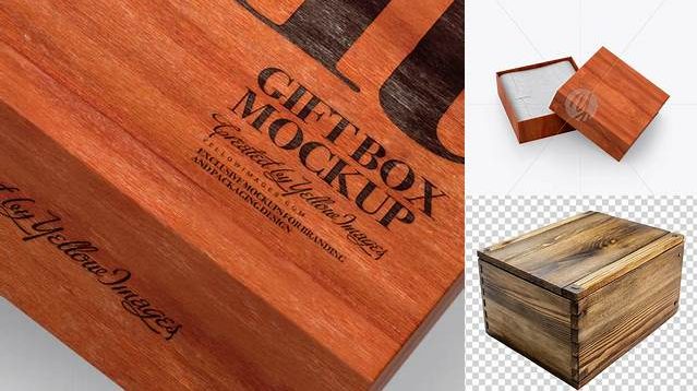 8707+ Opened Red Wooden Box PSD Mockup High-Angle Shot Layered PSD File Free Download