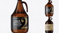 8709+ 3L Amber Glass Bottle With Handle PSD Mockup Layered Photoshop Template