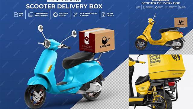 8711+ Delivery Scooter Mockup Psd Editable Design File