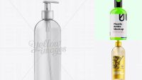 8712+ Clear Plastic Lotion Bottle with Batcher PSD Mockup Editable Mockup PSD