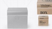 8712+ Kraft Square Box PSD Mockup Front View High-Angle Shot Digital Download