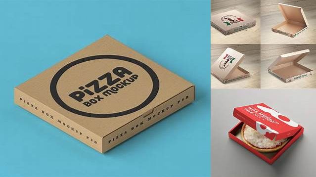 8712+ Pizza Kraft Box PSD Mockup Half Side View Modern Photoshop Resource