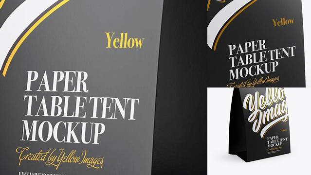 8713+ Matte Paper Table Tent PSD Mockup Half Side View Downloadable PSD Design Template