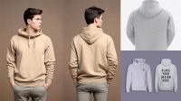 8717+ Men’s Hoodie Back View Versatile Photoshop Freebie