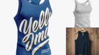 8718+ Melange Tank Top PSD Mockup Half Side View Mockup PSD Free Download