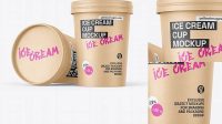 8718+ Two Kraft Ice Cream Cups PSD Mockup Fully Layered Photoshop Freebie