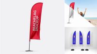 872+ Beach Flag Mockup Free Professional Graphic PSD Download