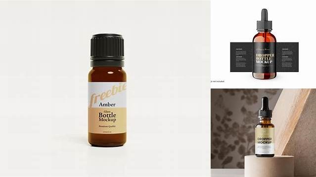 8724+ Amber Bottle with Powder PSD Mockup Download Premium Free PSD